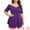 Purple, variant on Women's Plus Size Blouse V Neck Faux Wrap Short Sleeve Peplum Top Blouses Black 1X