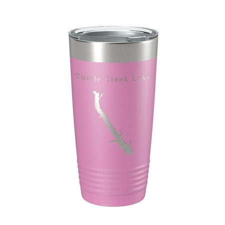 

Tuttle Creek Lake Map Tumbler Travel Mug Insulated Laser Engraved Coffee Cup Kansas 20 oz Light Purple