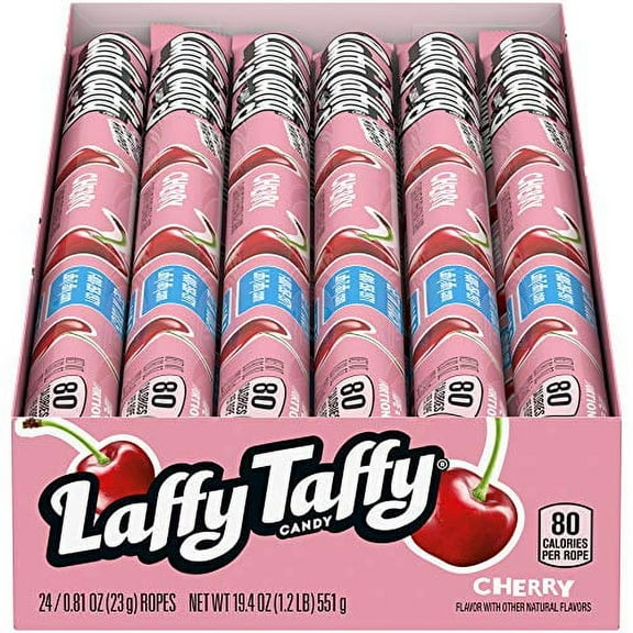 Laffy Taffy Cherry Rope Chewy Candy 0.81oz (Box of 24)