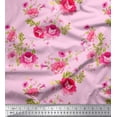 thumbnail image 1 of Soimoi Cotton Duck Fabric Leaves,Rose & Peony Floral Print Fabric by The Yard 56 Inch Wide, 1 of 3