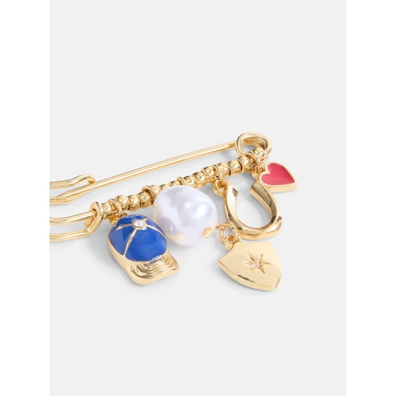 Free Assembly Women's Goldtone Charm Brooch with Pearlescent Bead
