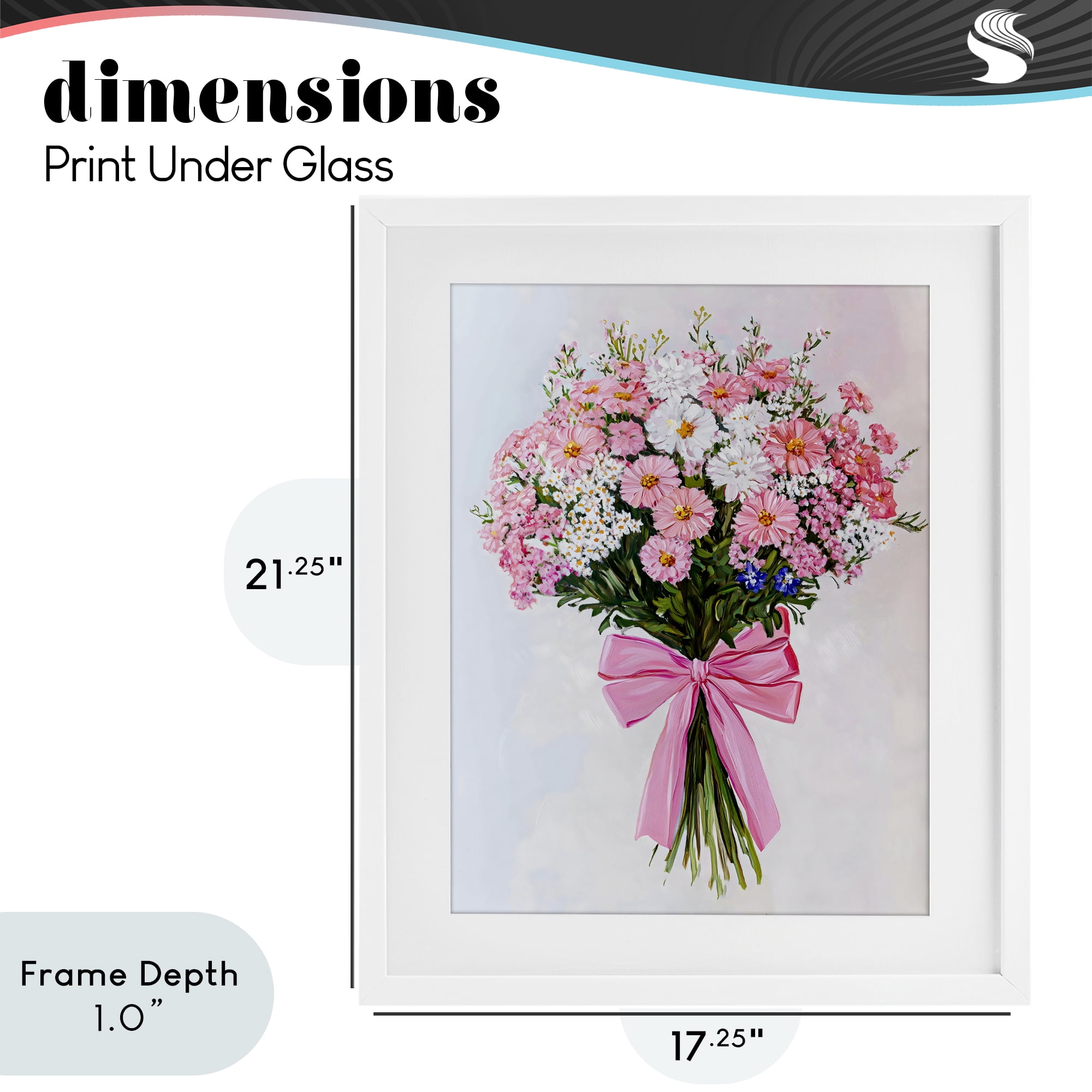 Stupell Industries Pink & White Tied Flower Bouquet White Framed Print Under Glass, design by The Prints Vibe