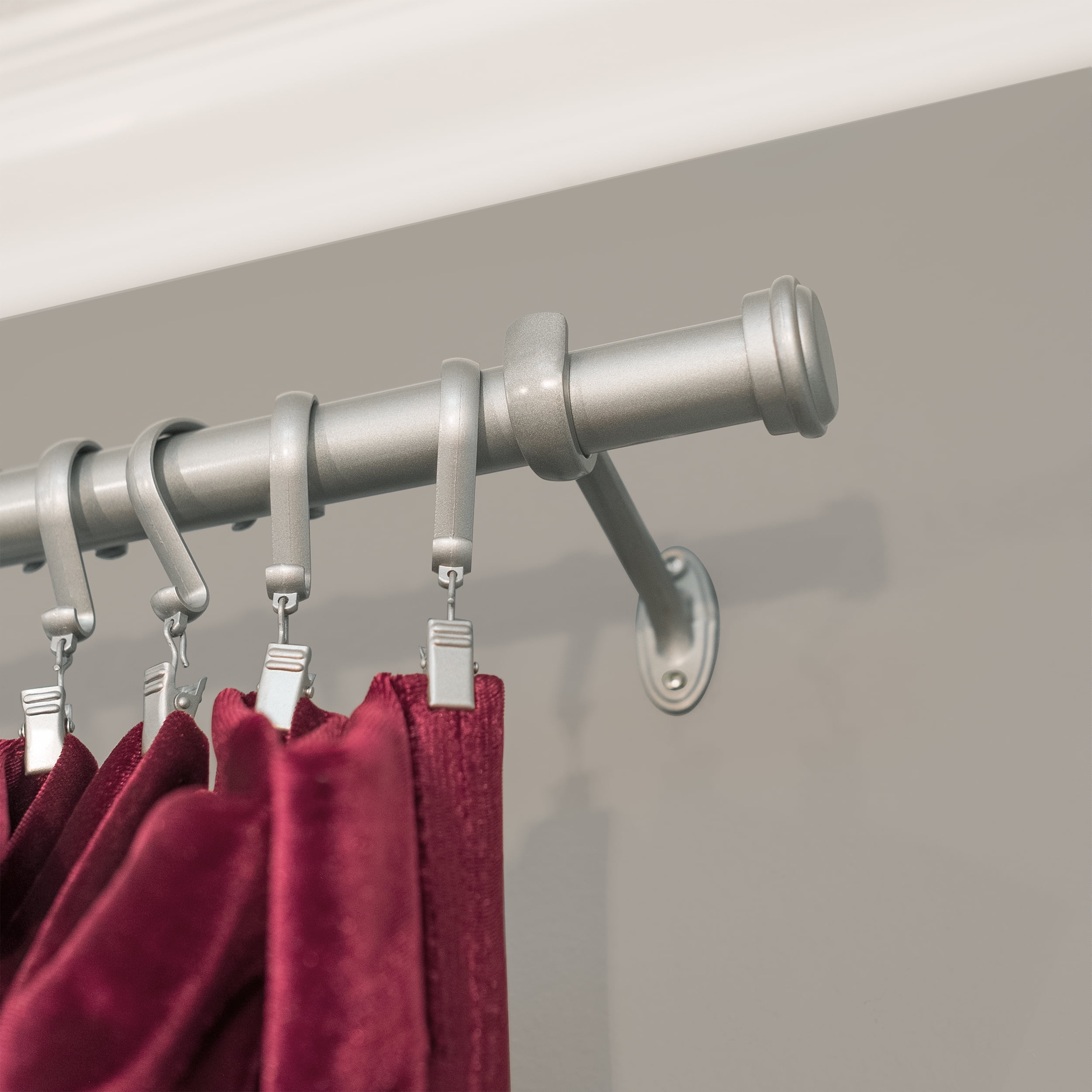 Decopolitan 7/8" Diameter End Cap Adjustable Curtain Rod Set