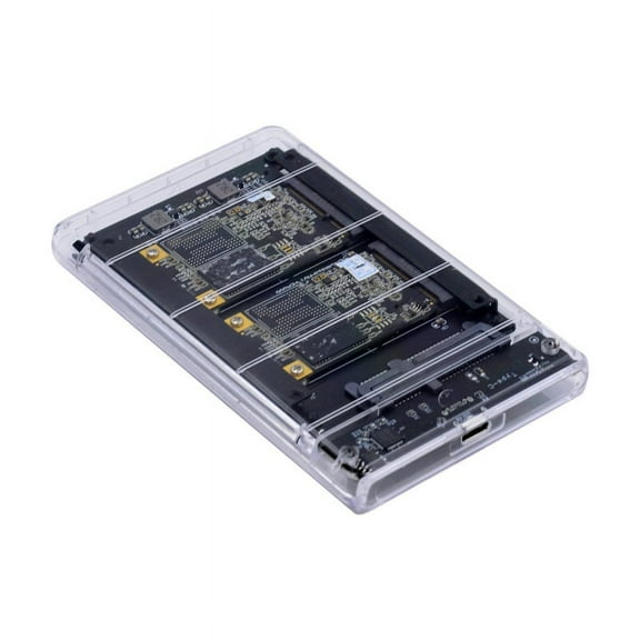 FVH Dual MSATA Mini-SATA SSD Card JBOD Raid0 Span Bridge to USB3.0 Type-C USB-C 2.5inch SATA Combo Enclosure