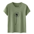thumbnail image 4 of Xdegoge T Shirts for Women Graphic Under 10 Short Sleeve Crewneck Shirts Floral Summer Casual Tops Tunic Loose Fit Tees Soft Comfy Blouses Under 5.00 Saved Items, 4 of 5