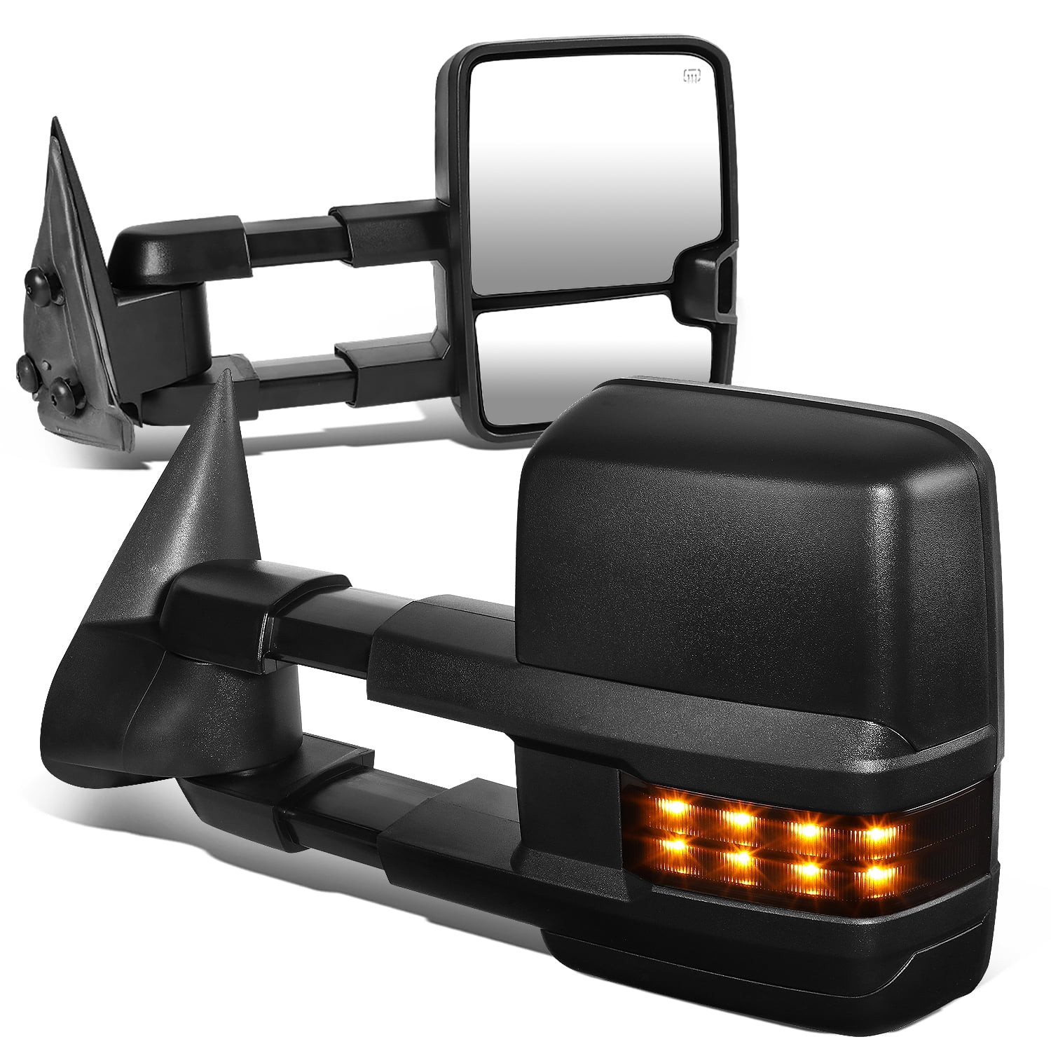FOR 2003-2007 SILVERADO//SIERRA PAIR CHROME MANUAL LED TURN SIGNAL TOWING MIRROR
