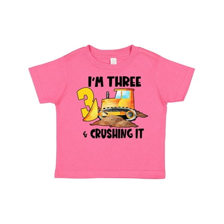 

Inktastic I m 3 and Crushing It Construction 3rd Birthday Gift Toddler Boy or Toddler Girl T-Shirt