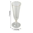 thumbnail image 3 of HLONK 12 Pack | 6oz Gold Rim Glittered Plastic Champagne Glasses  Disposable Flutes With Detachable Base, 3 of 9