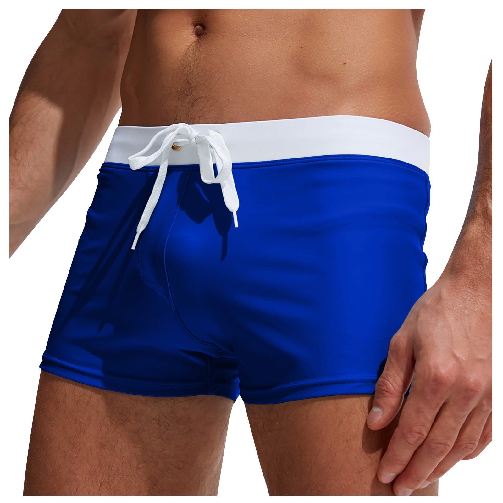 DENGDENG Men's Shorts Bathing Suits Trunks Drawstring Swimwear Solid
