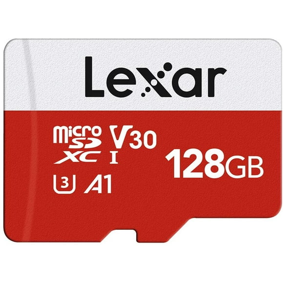 Lexar 128GB Micro SD Card, microSDXC UHS-I Carte Mémoire Flash avec Adaptateur - jusqu'à 100MB/S, A1, U3, Class10, V30, Haute