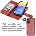 thumbnail image 6 of For Samsung Galaxy A15 5G Wallet Case, Ebizware Galaxy A15 5G Magnetic PU Leather Wallet Phone Case with Credit Card Slots Holder and Kickstand Folio Flip Detachable Cover with Wrist Strap - Wine Red, 6 of 9