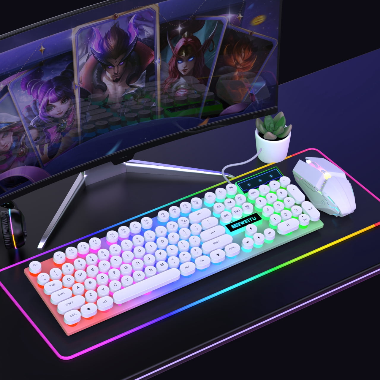 Hnjugfe Mechanical Gaming Keyboard, Backlit Keys, Wired, Gaming Keyboards, Single Piece, 1 Count