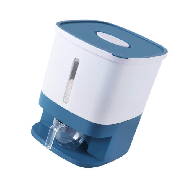 Rice Container for Grains and Cereals Sugar Beans Cearl Large Machine Cereal Dispenser Box Blue
