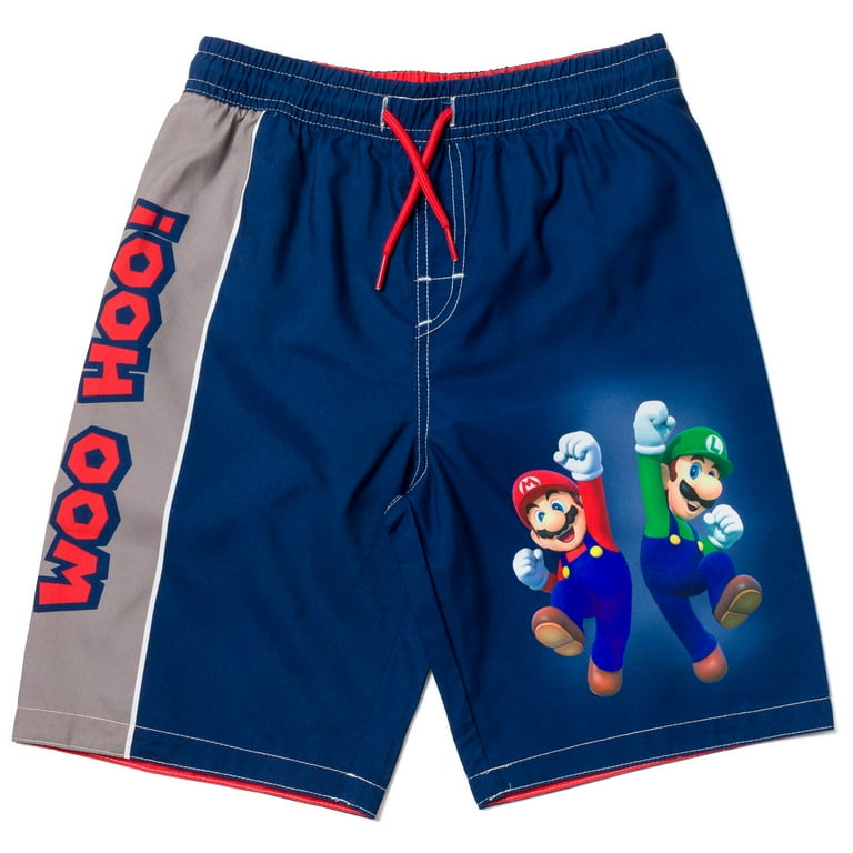 SUPER MARIO Nintendo Mario Luigi Toddler Boys Rash Guard and Swim