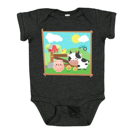 

Inktastic Farm Animals with Cow Chick and Pig Gift Baby Boy or Baby Girl Bodysuit
