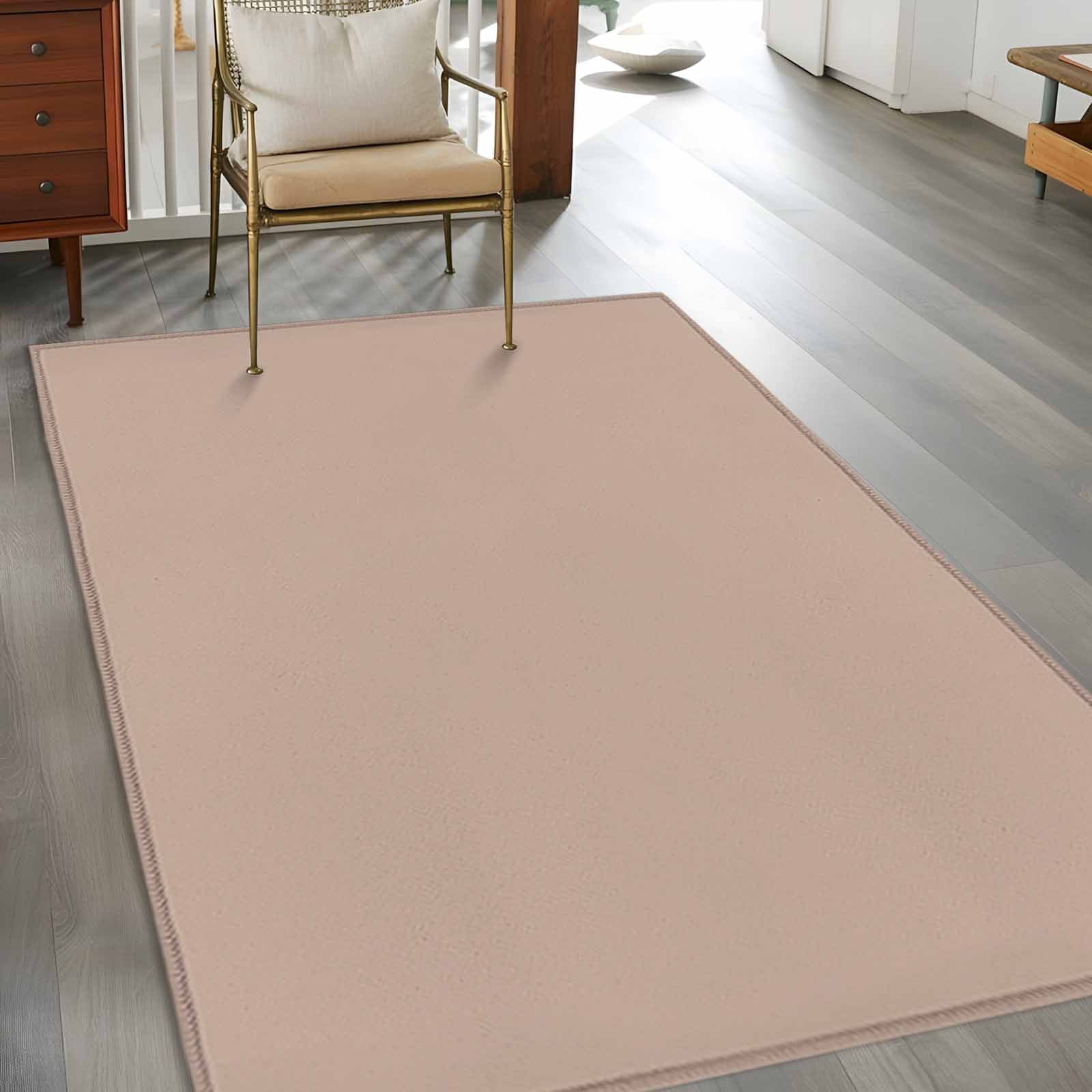 Brown 3x5 Area Rugs, Farmhouse Solid Brown Color Modern Art Non-Skid Rubber Backing Large Rectangle Rugs - Living Room Bedroom Home Office, Indoor Floor Mat Carpets Washable Rug