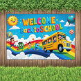 thumbnail image 6 of Cartoon School Bus Back to School Kids Educational Rainbow Banner for Classroom Decoration School Event Welcome Party, 6 of 6
