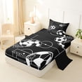 thumbnail image 2 of Castle Fairy Sport Soccer Twin Sheets 3pcs, Vintage Stars Print Bedding, Black White,1 Fitted Sheet, 1 Flat Sheet and 1 Pillowcase, 2 of 6