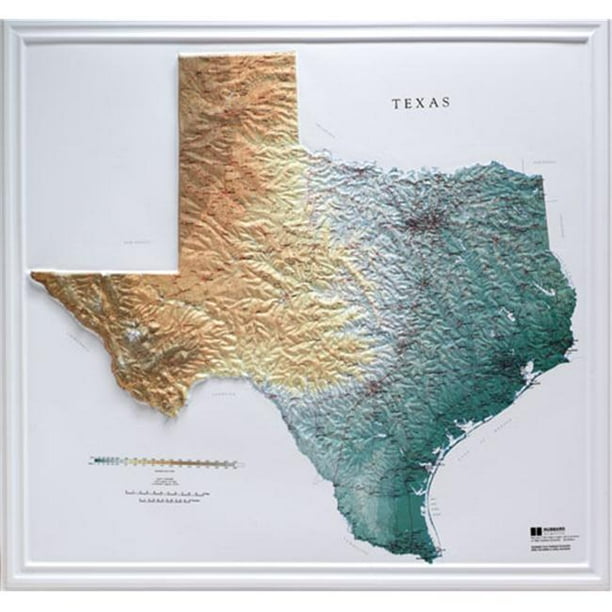 Hubbard Scientific Raised Relief Map 954 Texas State Map