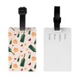 thumbnail image 2 of Luggage Tags for Suitcases, Cheese Wine Bottle Print Leather Bag Luggage Tags ID Label Tags Privacy Protection Travel Bag Labels, 2 of 6