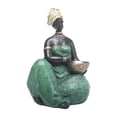 thumbnail image 1 of Estatua de mujer africana, figura tribal, figura humana decorativa para chimenea 16cmx24cm sentado, 1 of 9