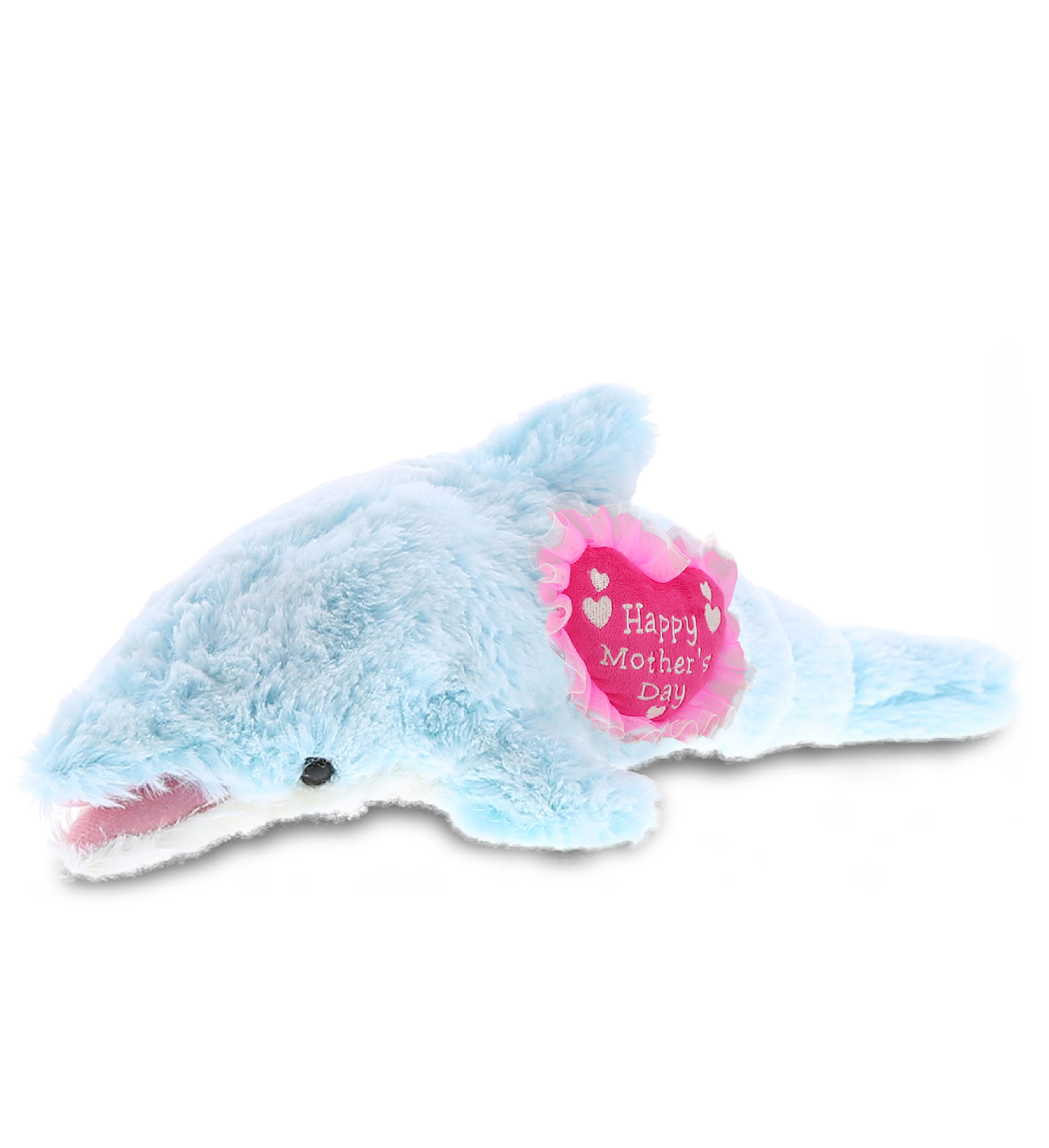 Grandma DolliBu Happy Mother's Day Personalized Soft Plush Blue Dolphin with Pink Heart Message for Best Mommy Wife 11.75 Daughter