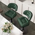 thumbnail image 1 of Hawsaiy Modern Bar Stools Set of 2, Ergonomic Double-Layer Upholstered Bar Stools with Back, Adjustable Swivel Barstools for Kitchen Island, Green, 1 of 8