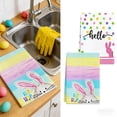 thumbnail image 4 of 2pcs Easter Kitchen Towels, Absorbent Hand Towels, Easter Decorations for Home, Tea Towels Dish Cloths for Cooking Baking Cleaning, Spring Easter Themed Kitchen Decor, 25.9*17.7in, A, 4 of 6