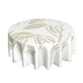 thumbnail image 2 of YFYANG 60 inch Round Table Cloth, Reusable Polyester Plant Floral Textures Table Cover for Indoor Outdoor Kitchen Restaurant Table Decoration Tablecloths, 2 of 8