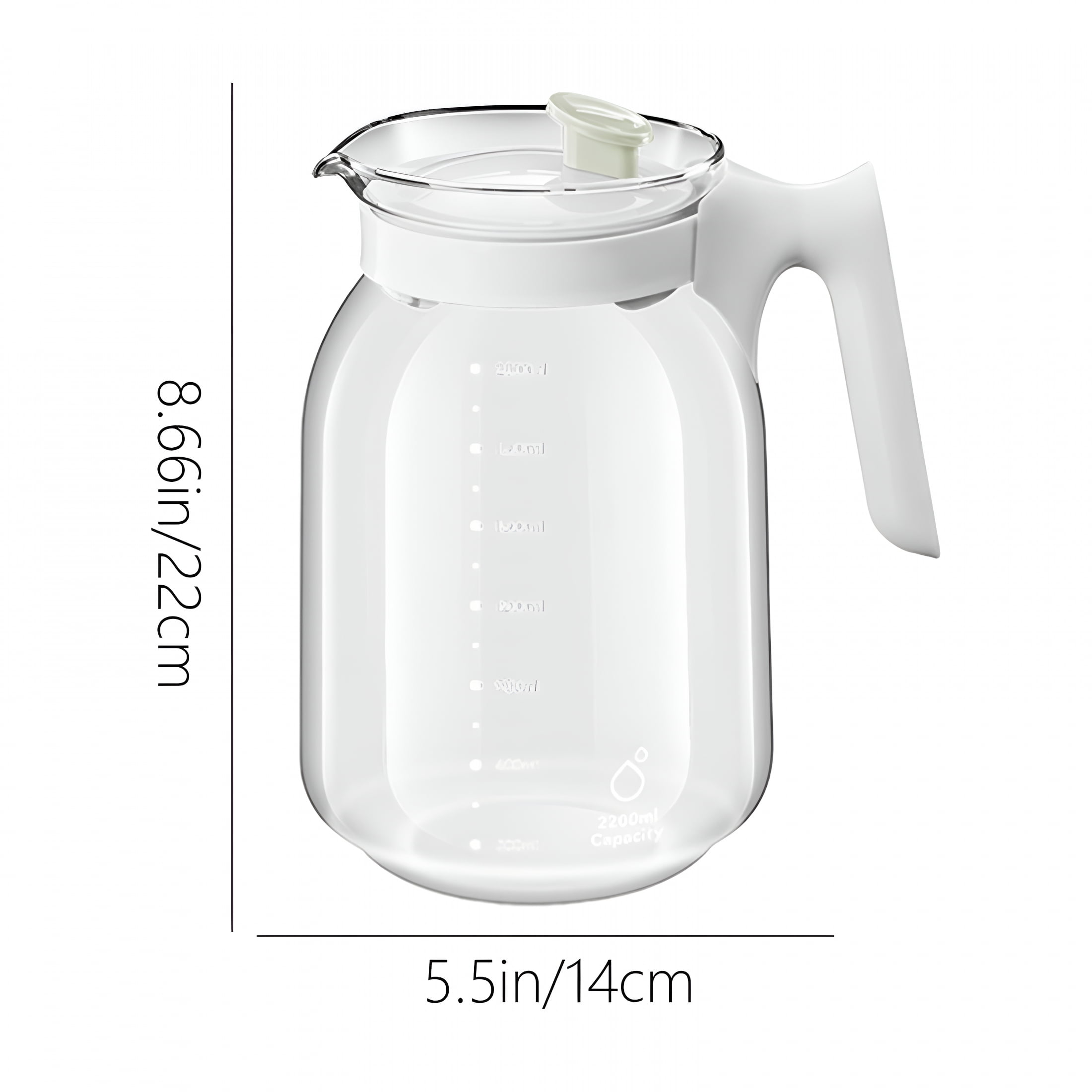 ACDANC 2026 New 1Pcs Glass Pitcher with Lid and Spout,Breast Milk Pitcher with Handle for Fridge,Borosilicate Glass Carafe for Hot/Cold Drink,Small Jug for Iced Tea,Coffee,Water Storage Container