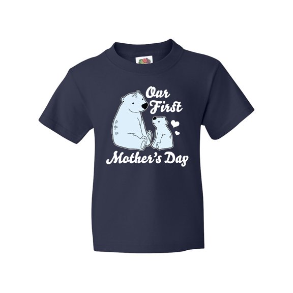 Inktastic Our First Mothers Day with Polar Bears Youth T-Shirt