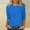 Blue summer tops 01, variant on Summer Tops for Women Trendy Women's 3/4 Sleeve Shirts Sunflower Print Round Neck Loose Tops Comfy Soft Blouses Summer Casual Pullover