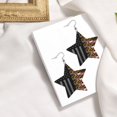 thumbnail image 4 of Leather Star Hook Earrings America Maryland Flag Print Earring Dangle Drop Earring For Women, 4 of 6