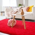 thumbnail image 6 of Lochas Soft Shag Carpet Fluffy Rug for Living Room Bedroom Big Area Rugs Floor Mat Home Decor, 4'x6',Red, 6 of 7