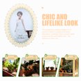 thumbnail image 5 of KAKOWELY Pearl Inlaided Photo Frame Oval Design Phone Holder Picture Photo Frame,8.07"X6.1"X0.67", 5 of 5