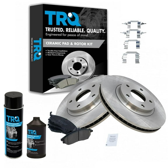 TRQ Front Premium Ceramic Brake Pad & Rotor Kit w/Chemicals for Infiniti M45 Q45 BKA15535