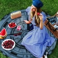 thumbnail image 3 of Blue Compass Nautical Round Tablecloth 60 Inch - Waterproof Fabric Table Cloth Protector, Coastal Vintage Tablecloths Washable Table Cover for Kitchen Banquet Coffee Table Outdoor Party, 3 of 6
