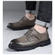 thumbnail image 4 of Zapatos de cuero para hombre, informales, de negocios, transpirables, para jóvenes, británicos, zapatos Martin, zapatos de trabajo de suela suave, zapatos de papá a juego, 4 of 6