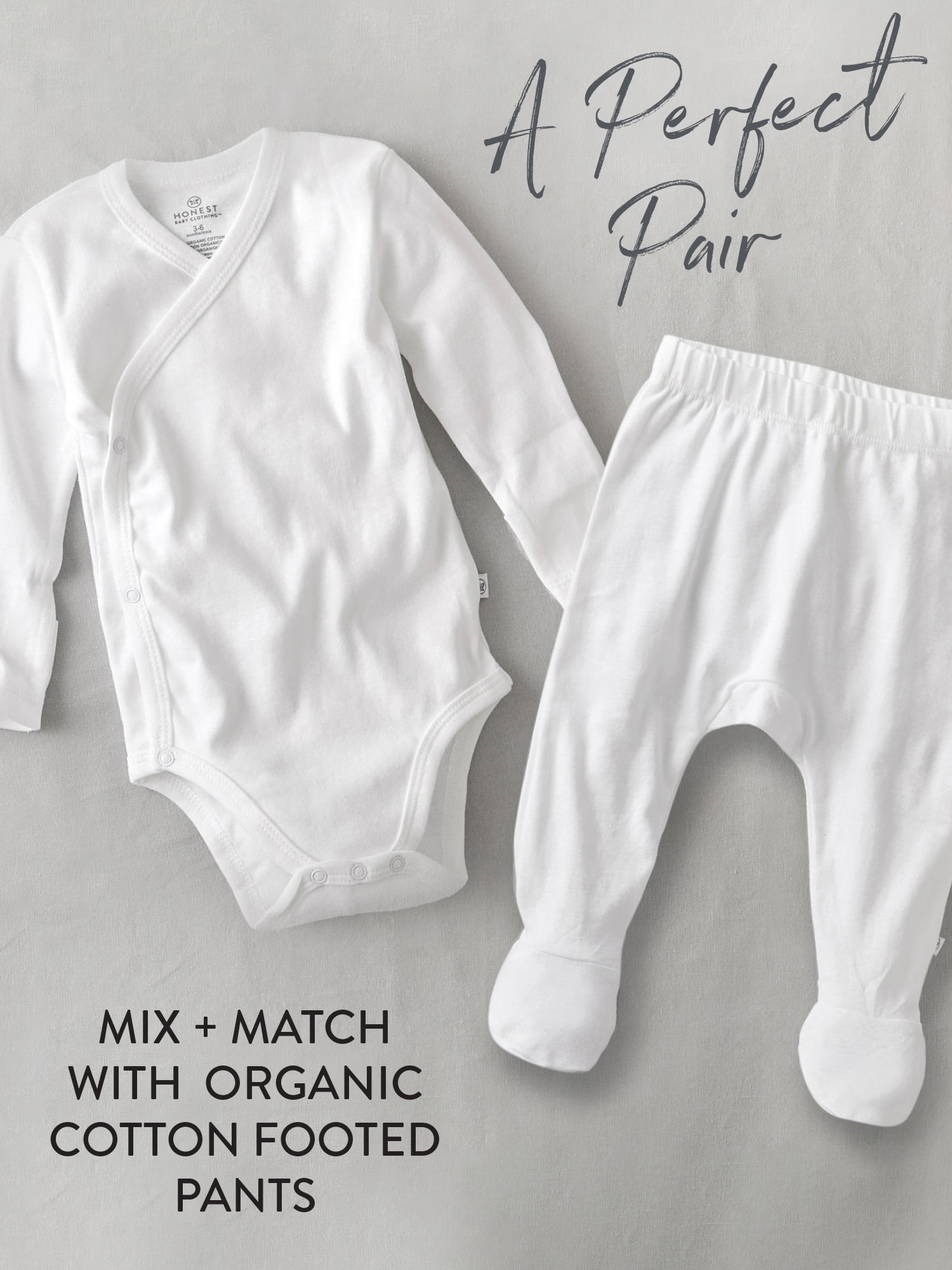 Honest Baby Clothing Baby Boy or Girl Gender Neutral Organic Cotton Long Sleeve Bodysuit and Side Snap Long Sleeve Bodysuit, 2 Piece (Preemie-9 Months)