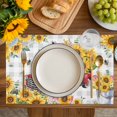 thumbnail image 4 of Spring Sunflowers Placemats Set of 12, Car Bee Farmhouse Pastoral Rustic Placemats for Dining Table, Place Mats for Kitchen Tabletop, Waterproof Wipeable Dining Table Mats Set, 4 of 9