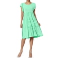 thumbnail image 1 of TheMoogan Women's Flutter Ruffle Cap Sleeve Tiered Jersey Babydoll A-Line Midi Day Dress, 1 of 6