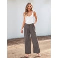 thumbnail image 4 of Pantalones de Vestir de Pierna y Cintura Alta para Mujer. Marrón M, 4 of 7