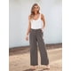 thumbnail image 4 of Pantalones de Vestir de Pierna y Cintura Alta para Mujer. Marrón M, 4 of 7
