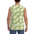 thumbnail image 4 of Lsque Daisies Flowers Print Men's Cotton Blend Sleeveless Muscle Shirts (S-3XL)- Moisture Wicking, Odor Protection, UPF 30+,Medium, 4 of 8