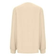 thumbnail image 5 of Aloohaidyvio Womens Long Sleeve T Shirts Loose Fitted Crew Neck Tops Solid Color Basic Tee Beige L, 5 of 5
