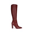 thumbnail image 2 of SAM EDELMAN Womens Red Crocodile Padded Goring Raakel Pointed Toe Block Heel Zip-Up Leather Dress Boots 5 M, 2 of 4