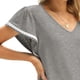 thumbnail image 1 of Top con cuello en V para mujer, camisa con manga con volantes Dolman Top de verano para mujer Top con manga casquillo con volantes Calidad inigualable, 1 of 5