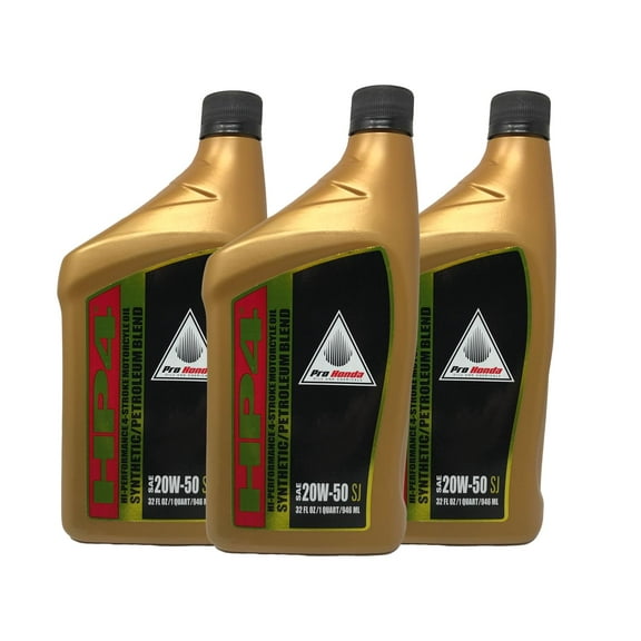 Honda Genuine OEM HP4 20W-50 Synthetic/Petrol Oil Blend 08C35-A25W0M - 3 Pack