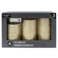 thumbnail image 1 of Hometrends Printed Gold Words LED Pillar Candle Set with Remote Control, 1 of 7