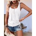 thumbnail image 5 of Womens U Neck Tank Tops Summer Sleeveless Loose Button Casual Henley Shirts White L, 5 of 9